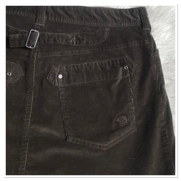 Mountain Hardware Corduroy Zip Fly Button Waist Mini Skirt Brown Size 8 - Picture 7 of 8